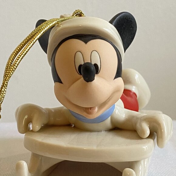 Lenox Mickey's Sledding Adventure Ornament, Disney Showcase Mickey Ornament - Picture 2 of 7